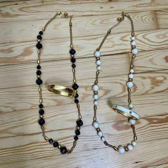 Kate Spade‎ Statement Necklace Bracelet Bangle Lot Cut to the Chase Idiom Gold - Picture 8 of 9